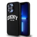 iPhone 15 Pro DKNY Liquid Silicone Liquid cu logo-ul arcului de silicon - compatibil MagSafe - negru