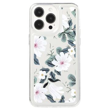 Husă TPU Fashion iPhone 15 Pro - Flori albe