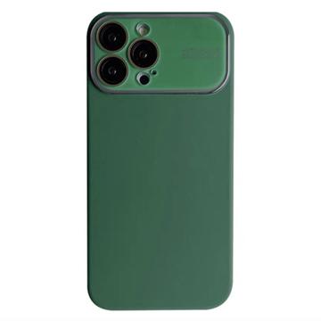 Husă iPhone 15 Pro Liquid Silicone cu Protecție din Sticlă pentru Lentile - Verde