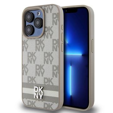 Husă Model în carouri și dungi iPhone 15 Pro Max - DKNY - Bej