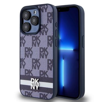 Husă Model în carouri și dungi iPhone 15 Pro Max - DKNY - Albastru