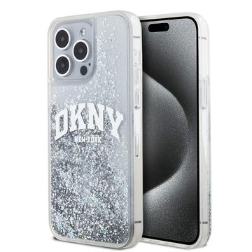 iPhone 15 Pro Max DKNY Liquid Glitter Lichid Glitter Arch Logo Case - Transparent