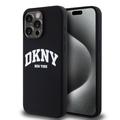 iPhone 15 Pro Max DKNY Liquid Silicone Liquid cu logo-ul arcului de silicon - compatibil MagSafe - negru