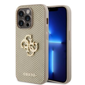 Husa iPhone 15 Pro Max Guess Perforat 4G Glitter Logo - Aur