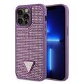 Husă iPhone 15 Pro Max - Guess Rhinestones Triangle Metal Logo - Violet