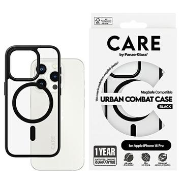 Husă iPhone 15 Pro PanzerGlass Care Urban Combat - compatibilă cu MagSafe - negru