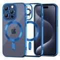 Carcasă iPhone 15 Pro Tech-Protect MagShine Case - Compatibilă cu MagSafe - Transparent / Albastru închis