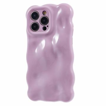 iPhone 15 Pro Wavy Edge Candy Bubbles TPU Case - Violet deschis