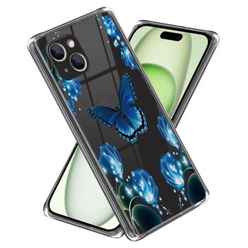 Husă TPU Subțire Stylish iPhone 15 - Fluture și Flori