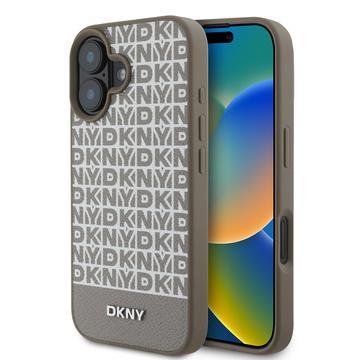 Husă iPhone 16 DKNY Repeat Pattern Bottom Stripe - Compatibil MagSafe