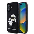 Husă iPhone 16 Karl Lagerfeld 3D Rubber Karl & Choupette NFT - Negru