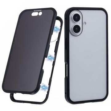 Husă Magnetică Sticlă Temperată iPhone 16 - Confidențialitate - Negru