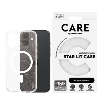 Husa PanzerGlass Care Star Lit pentru iPhone 16 - compatibil MagSafe - alb