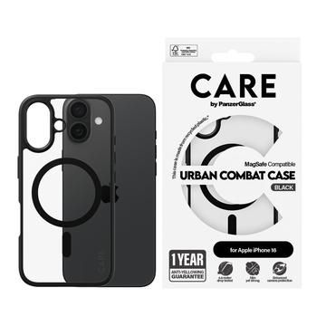 Husă iPhone 16 PanzerGlass Care Urban Combat - compatibilă cu MagSafe - negru