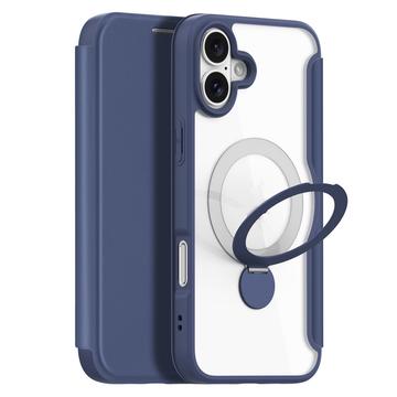 Husă cu rabat magnetic iPhone 16 Plus Dux Ducis Skin X Pro - Albastru