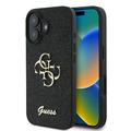 Husă iPhone 16 Plus - Guess Fixed Glitter 4G Metal Logo - Negru