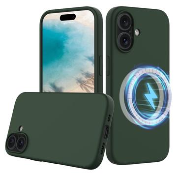 Husă Silicon Liquid iPhone 16 Plus - Compatibila MagSafe - Verde Închis