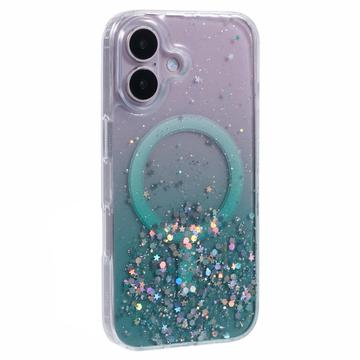 Husă MagSafe pentru iPhone 16 Plus Sparkle Glow - verde