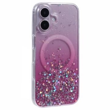 Husă MagSafe iPhone 16 Plus Sparkle Glow - roz