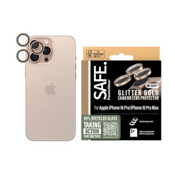 Protector pentru obiectivul camerei iPhone 16 Pro/16 Pro Max PanzerGlass Safe - Sclipici Aur