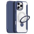 Husă cu rabat magnetic iPhone 16 Pro Dux Ducis Skin X Pro - Albastru