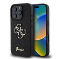 Husă iPhone 16 Pro - Guess Fixed Glitter 4G Metal Logo - Negru