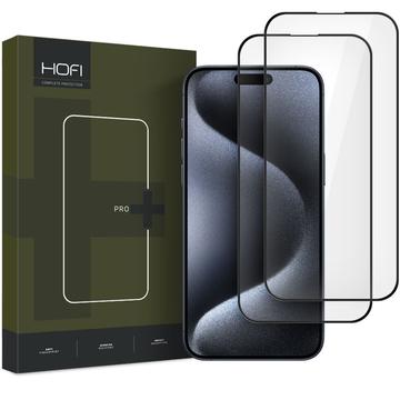 Geam Protecție Ecran Sticlă Temperată iPhone 16 Pro - Hofi Premium Pro+ - 2 Buc. - Marginea Neagră