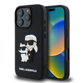 Husă iPhone 16 Pro Karl Lagerfeld 3D Rubber Karl & Choupette NFT - Negru