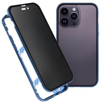 Husă Magnetică Sticlă Temperată iPhone 16 Pro - Confidențialitate - Ciemnoniebieski