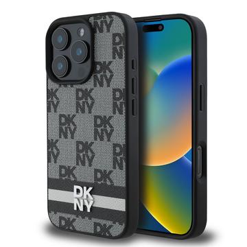 Husă Model în carouri și dungi iPhone 16 Pro Max - DKNY - negru