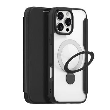 Husă cu rabat magnetic iPhone 16 Pro Max Dux Ducis Skin X Pro - Negru