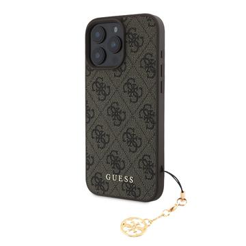 Husă Hibrid iPhone 16 Pro Max - Guess 4G Charms Collection - Maro