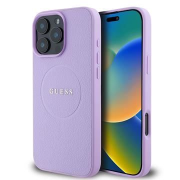 Husă Hybrid iPhone 16 Pro Max Guess Grained Classic Logo - compatibil MagSafe - Violet