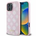 Husă iPhone 16 Pro Max Guess Peony Script - compatibilă cu MagSafe - roz