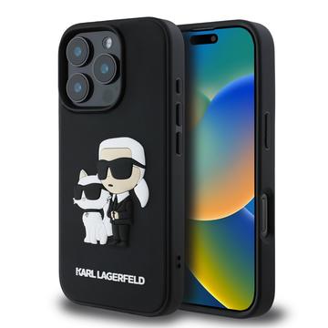 Husă iPhone 16 Pro Max Karl Lagerfeld 3D Rubber Karl & Choupette NFT - Negru