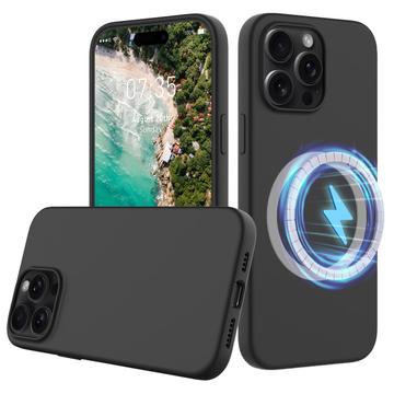 Husă Silicon Liquid iPhone 16 Pro Max - Compatibila MagSafe - Negru