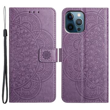 Husă Portofel iPhone 16 Pro Max - Mandala - Violet