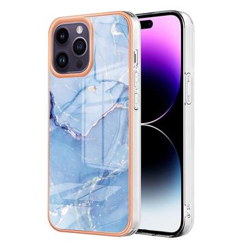 Husă TPU iPhone 16 Pro Max - Model de Marmură IMD Galvanizat