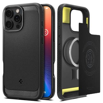 Husă TPU iPhone 16 Pro Max - Spigen Rugged Armor Mag - Negru