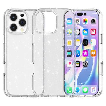 Husă Hibrid iPhone 16 Pro Max - Stylish Glitter - Biel