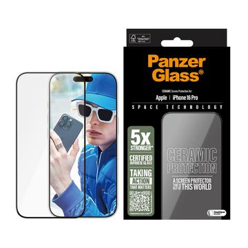 Protecție de ecran iPhone 16 Pro PanzerGlass Ceramic Protection Ultra-Wide Fit EasyAligner - 9H - Marginea neagră