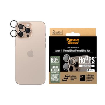 Protector pentru lentile de cameră iPhone 16 Pro/16 Pro Max PanzerGlass Hoops - Transparent