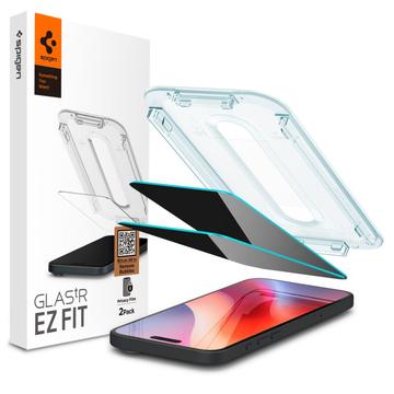 Geam Protecție Ecran iPhone 16 Pro - Spigen Glas.tR Ez Fit Privacy - 2 Buc.