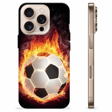 Husă TPU - iPhone 16 Pro - Fotbal în Flăcări