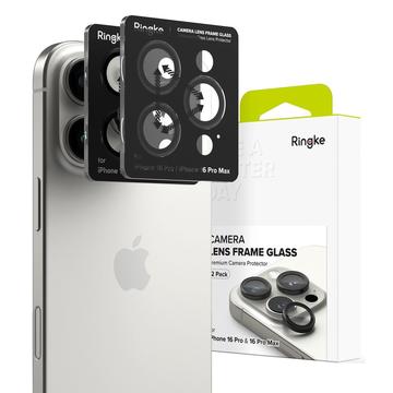 Geam Protecție Obiectiv Camera Sticlă Temperată iPhone 16 Pro/16 Pro Max - Ringke - 2 Buc. - Negru