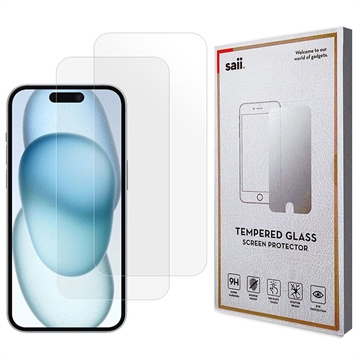 Geam Protecție Ecran iPhone 16 - Saii 3D Premium - 2 Buc.