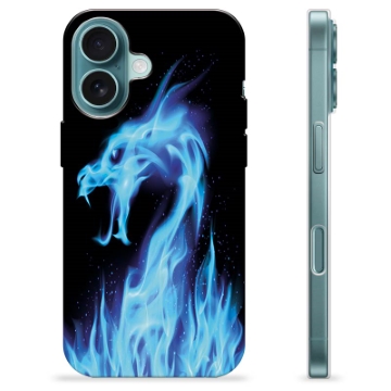 Husă TPU - iPhone 16 - Dragon din Foc Albastru