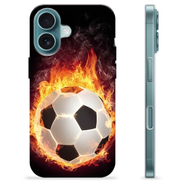 Husă TPU - iPhone 16 - Fotbal în Flăcări