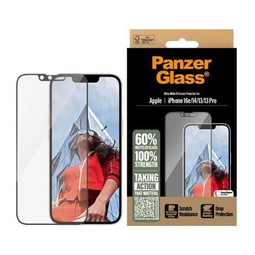 Geam Protecție Ecran - 9H - iPhone 16e/14/13/13 Pro - PanzerGlass Ultra-Wide Fit EasyAligner - Marginea neagră