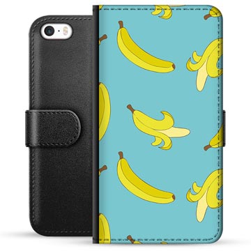 Husa portofel premium pentru iPhone 5/5S/SE - Banane